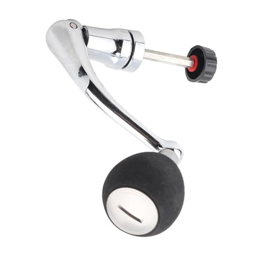 Keenso Spinning Handle Nonslip 2 Reel Replacement Handle Metal Fishing Reel Replacement Parts - size: Silver-Large for 4000 & 5000 & 6000