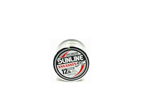 Sunline Assassin FC Fluorocarbon Fishing Line – 100% Fluorocarbon, P-Ion Technology, Multiple Line Weights & Spool Sizes - size: 12-Pound/ 660-Yards