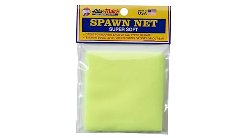 ATLAS SPAWN NET 3" X 3" - 250 Ct - Ideal for Bait Sacs – Salmon Eggs, Liver, Soft & Cut Bait - Versatile Aquatic Mesh for Fishing Enthusiasts - Premium Quality for Successful Fishing Ventures - Yellow