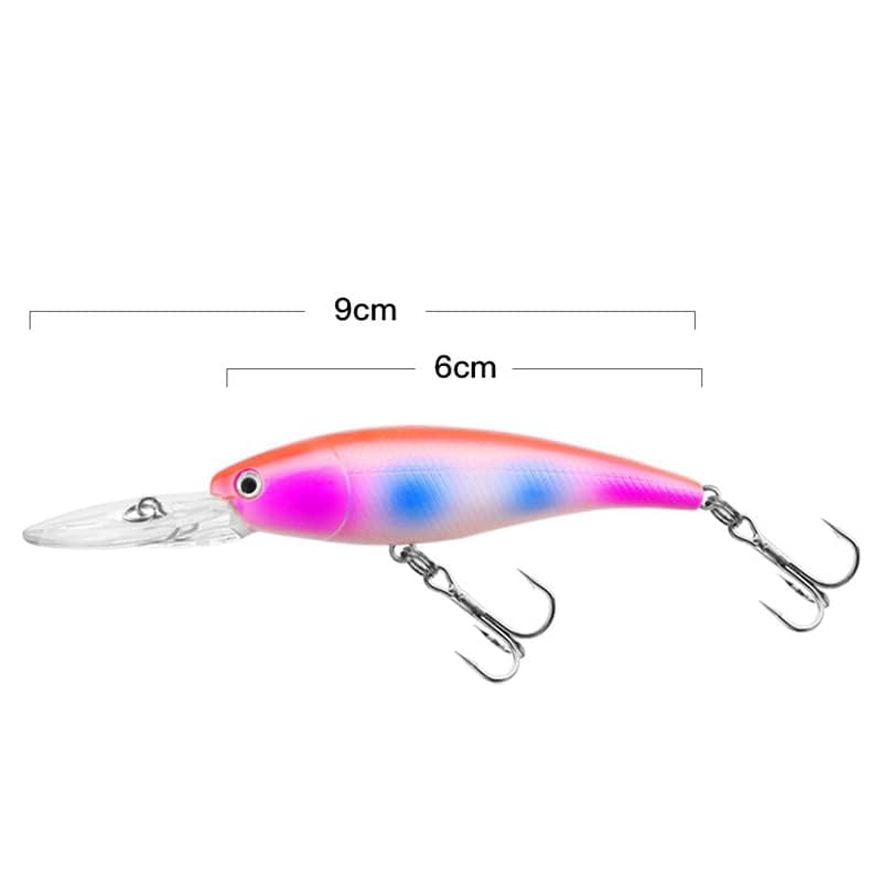5pcs 3D Minnow Bass Fishing Lures Crankbaits, Fishing Hard Baits Swimbaits Topwater Lures for Trout Bass Perch Fishing