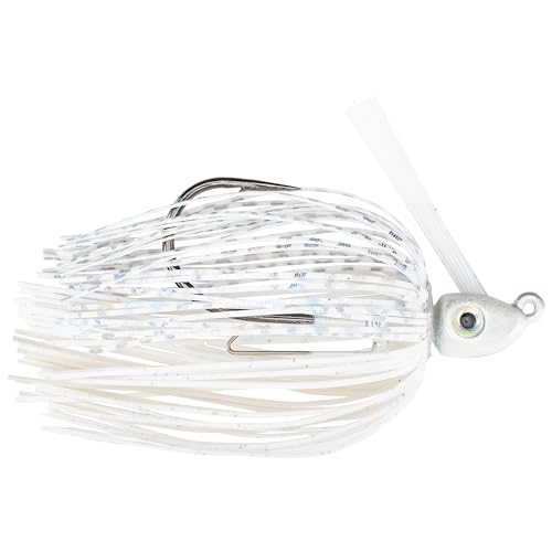 Strike King Hack Attack Heavy Cover Swim Jig Fishing Lure, Exclusive Gamakatsu Extra-Strong Siwash Hook - color: White, size: 1/4 oz