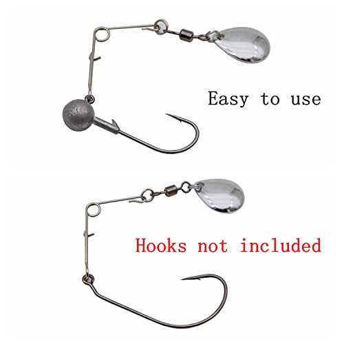 Fishing Spinner Blades Spinnerbait Smooth Nickel Spoons Rigs Fishing Spoons Lures Beetle Spins Pan Fish Bass Fishing Lures Accessories - color: Water drop - 10pcs