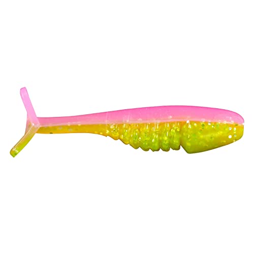 Bobby Garland Itty Bit Slab Huntr Natural Minnow Shape Ribbed Fishing Lure, 1 Inch, 1/4 Ounce - color: Electric Chicken