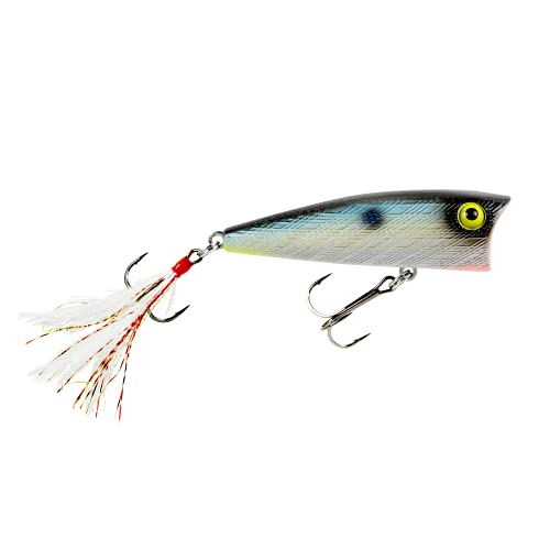 Rebel Pop-R Feathered Topwater Popper Fishing Lure - color: Harvest Moon