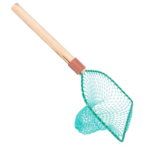 FRCOLOR Fishing Net with Wooden Handle 30cm Large Mesh Handheld Fish Landing Net for Home and Outdoor Fishing