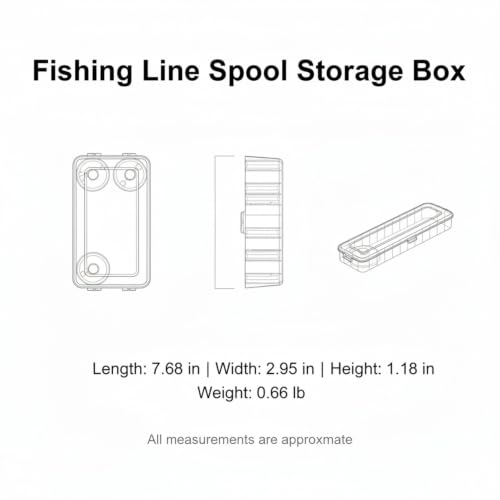 Fishing Line Spool Storage Box, Durable PP Plastic Organizer for Tackle Boxes, Keeps Spools Secure and Tangle-Free - size: 7.68 x 2.95 x 1.18 in