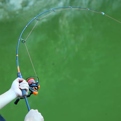 Sougayilang IM6 Graphite Fishing Rod – 2-Piece Casting & Spinning Rod, Stainless Steel Guides with Zirconium Rings, EVA & SuperPolymer Split Handle,Hook Keeper for Bass Walleye Pike - color: Spin, size: 6ft