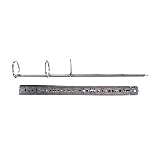 Stainless Steel Fishing Rod Holder Double Ring Ground Support Stand Fish Pole Holder 30/40/50cm Rod Spike(30cm)