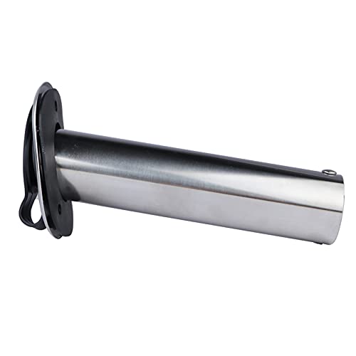 Hoffen 2Pcs Boat Stainless Steel Fishing Rod Holder Flush Mount 15/30/90 Degree with PVC Cap,Inner Tube and Gasket - style: 15 Degree