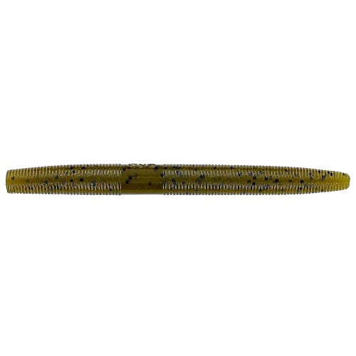 Yamamoto Senko Soft Plastic Worm Easy to Use Bass Fishing Stick Bait Lures - color: GREEN PUMPKIN W/ LARGE BLACK FLAKE, size: 4 Inch