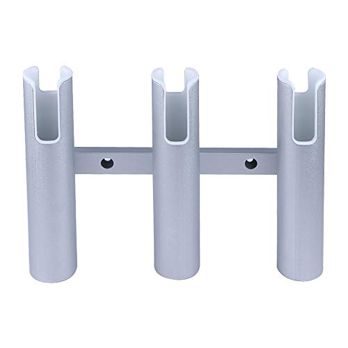 Aluminium Wall-Mounted Fishing Rod Holder for Boat, Garage & Marine - Holds Rods & Poles - color: Silver 3 Tubes