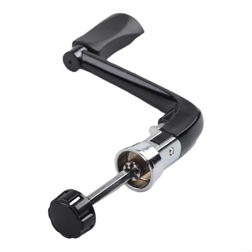 Fishing Reel Handle Crank Foldable Degree Metal Shaft Anti-Slip for 1000-5000 6000-8000 Reels Saltwater Freshwater Replacement Part Silver Black