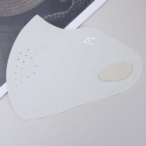 3D Ice Silk Cooling Sun Protection Face Mask, Breathable Cycling Mask with Adjustable Ear Loops, Reusable Summer Face Cover - color: Light Grey