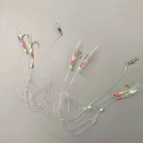 36-Piece Luminous Sabiki Rigs - Fishing Lures with Sharp Hooks for Freshwater & Saltwater - size: No. 12