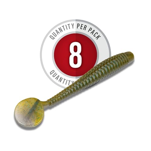 Strike King Rage Slim Swimmer Fishing Lure, Soft Plastic Swimbait, 4-Inches, 8-Pack - color: KVD Magic
