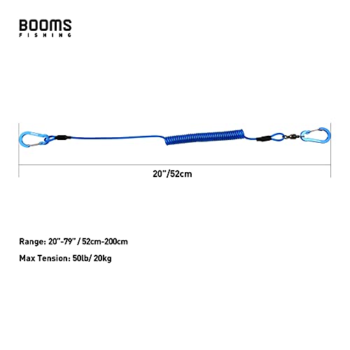 Booms Fishing T02 Fishing Pole Tether, Kayak Paddle Leash, Paddle Board Fishing Accessories, Heavy Duty Fishing Lanyard for Fishing Tools/Rods/Paddles - color: Blue, 2pcs