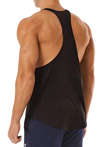Men's Workout Quick Dry Soft Gym Bodybuilding Stringer Tank Tops - color: Black, size: X-Large