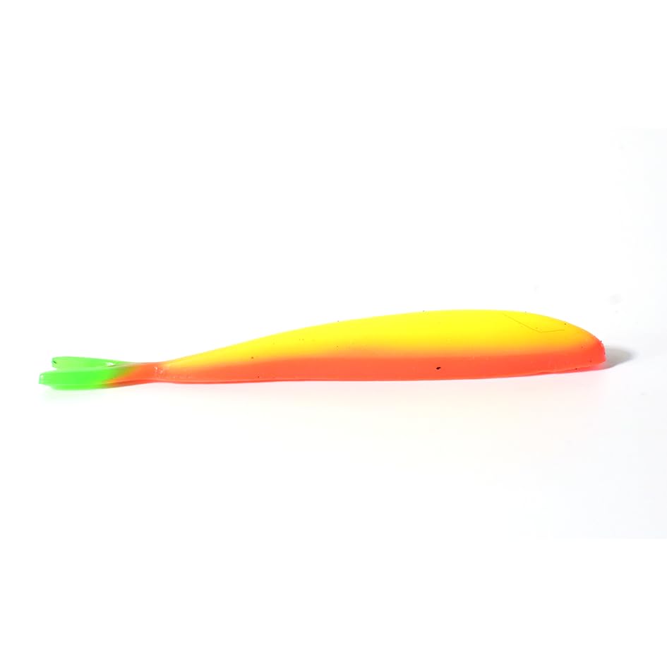 Dongrun Soft Bait, Split Tail Design,Soft Lure for Trout Crappie Bass,Durable Plastic Bait Swimmer for Saltwater/Freshwater, Fishing Lover's Gift - color: yellow and orange