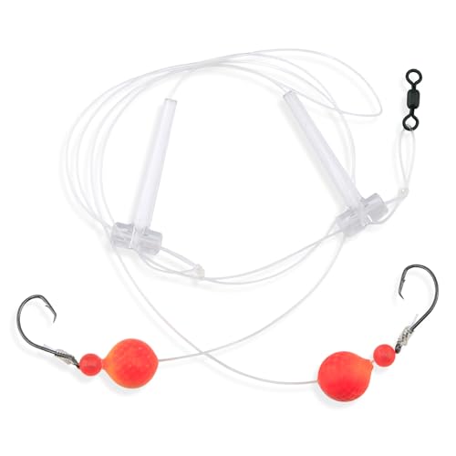 Aqua-Clear Hi-Lo Combo Rig - Bead/Float - color: Red/Orange, style: Demon Circle