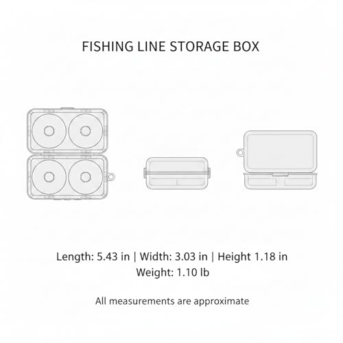 Rigid Fishing Line Spool Organizer Box, Crush-Resistant PP Plastic Storage Container for Fishing Lines, Compact Tackle Bag Accessory