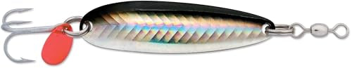 Luhr Jensen Krocodile Spoon w/Treble Hook - style: Black Silver Reflex, 5/8 Oz - 2 3/4 Inch