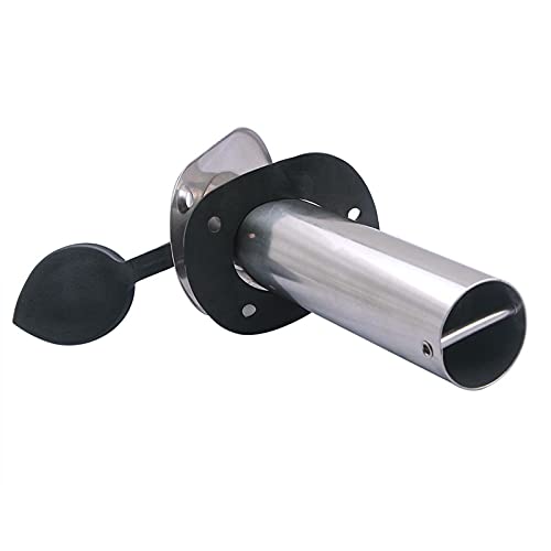 Hoffen 2Pcs Boat Stainless Steel Fishing Rod Holder Flush Mount 15/30/90 Degree with PVC Cap,Inner Tube and Gasket - style: 30 Degree
