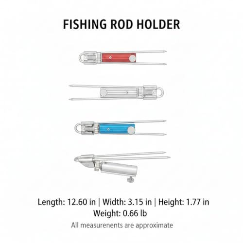 Fishing Rod Holder, Stainless Steel Ground Spike for Bank and Shore Fishing, Foldable (1 PC)