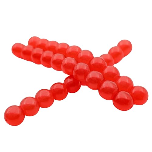 Fishing Scented Soft Plastic Beads Artificial Salmon Egg Bait Packs for Trout, Steelhead and Salmon (Spawn Roe Fishing Tackle) - color: Glow Roe, size: .312"/8mm-30 Eggs per pack