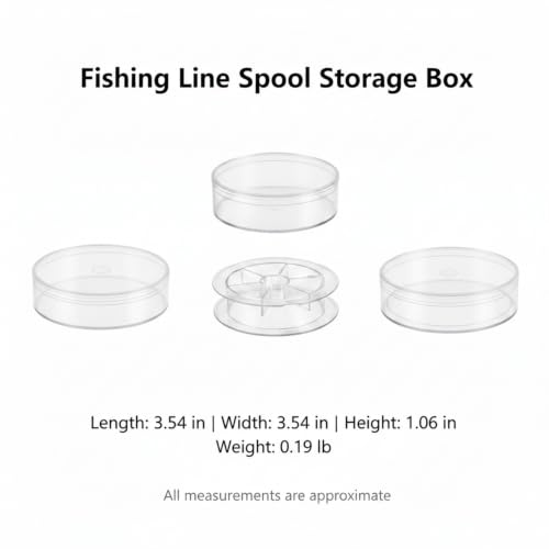 Fits Standard Tackle Boxes, Clear ABS Fishing Line Spool Holder, Compact 3.5 Inch Storage Case