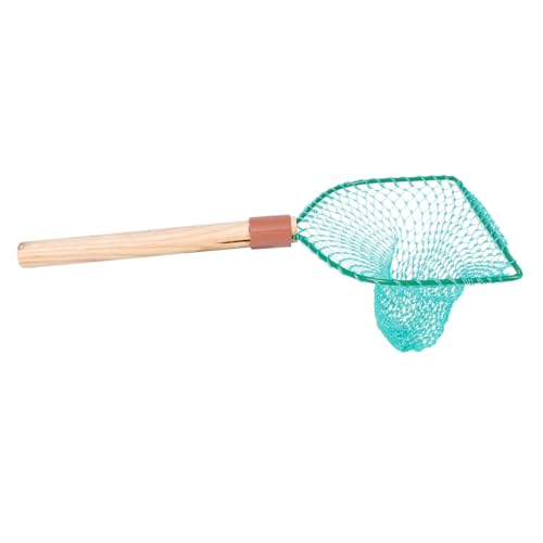 GALPADA Portable Fishing Net with Wood Handle 30Cm Large Mesh Landing Net for Freshwater Fish Catching Suitable for Recreational and Household Use