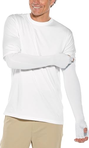 Coolibar Long Fingerless UV Sun Gloves - UPF 50+ Sun Protection - Perpetua - color: White, size: Medium