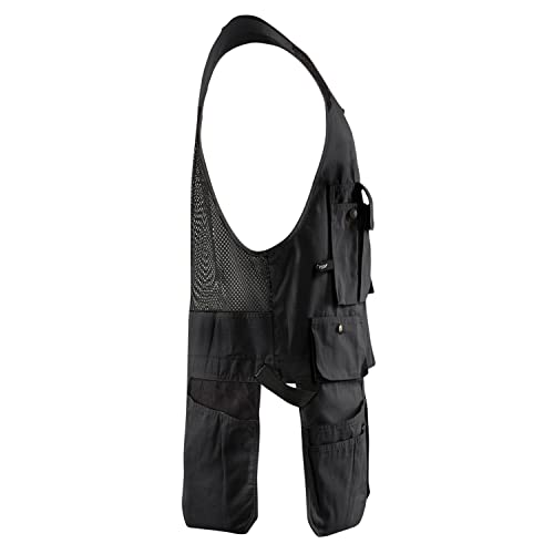 Blaklader Men's Ripstop Kangaroo Mesh Work Vest with Utility Pockets - color: Black, size: Medium