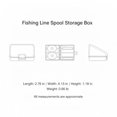 Fishing Line Spool Storage Box, Durable PP Plastic Organizer for Tackle Boxes, Keeps Spools Secure and Tangle-Free - size: 2.76 x 4.13 x 1.18 in