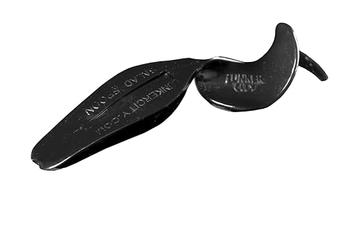 Lunker City Fishing Salad Spoon 5" Frog Bait Soft Plastic Weedless Topwater Bass Lure Wide Action Frogging Tail Texposed Rig, 4 Per Bag, Made in The USA - color: 35 Black