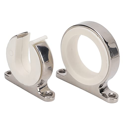 Fishing Rod Holder Bracket, 2PCS Stainless Steel Horizontal Wall Mounted Fishing Rod Rack Ceiling Storage Fishing Pole Holder for Garage/Cabin/Basement/Marine/Automobile/Truck/RV