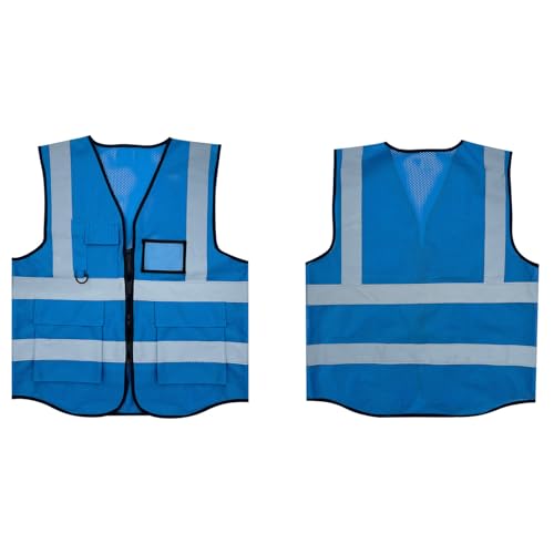 Fishing Vest - Work Vest for Men V Neck Zip Up Lightweight Breathable Sleeveless Utility Jackets Mesh Outwear Vests 2026 - color: 04# Light Blue