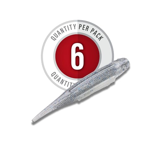 Strike King Strike King Spotlight Shim-E Minnow Fishing Lure, Soft Plastic Jerkbait, 6-Pack - color: Smokey Shad, size: 3"