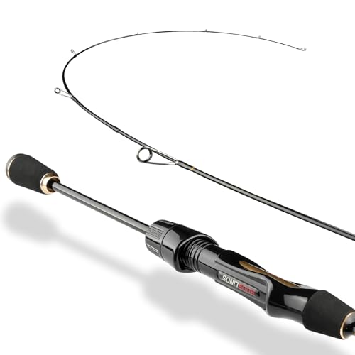 Ultralight Trout Spinning Rod,1.85m 6' Fast Action Carbon Fiber Fishing Pole, Stream Lake River Bass Trout Panfish Crappie 0.8-7g Lure, Sensitive Tip, Portable 2-Piece Travel Design - size: OPT-S612UL, 1.85m