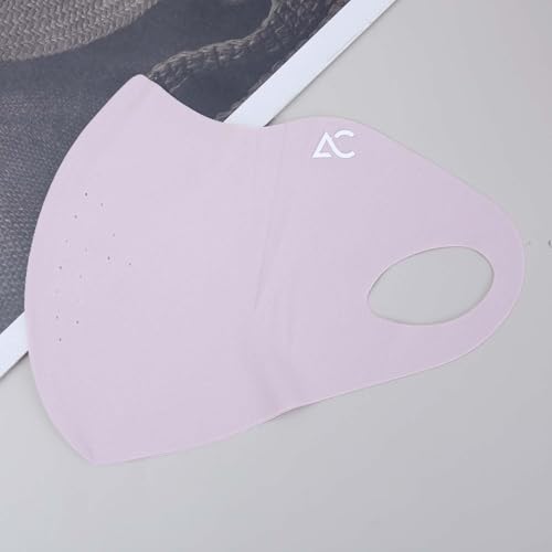3D Ice Silk Cooling Sun Protection Face Mask, Breathable Cycling Mask with Adjustable Ear Loops, Reusable Summer Face Cover - color: Pink