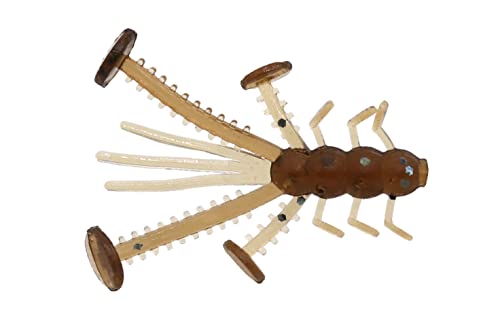 Eurotackle Micro Finesse Crazy Critter Ice Fishing Panfish Soft Plastic Lures - color: Brown
