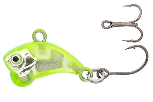 Z-Viber Micro - Ultra Light and Ice Fishing Lure - Mini Lipless Crankbait - 1/16oz Rattle Bait (0.6") - color: Chartreuse