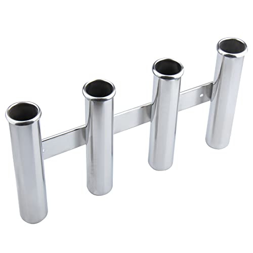 Fishing Rod Holder for Boat, Vertical Wall Mounted Fishing Rod Rack, Stainless Steel Rod Holder for Marine Boat,Fishing Boat, Truck (4 Tubes Standard) - color: 4 Tubes Standard