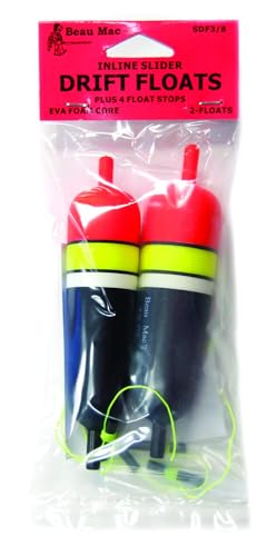 Beau Mac EVA Inline Slip Floats | Adjustable Slip Bobber | Hi-Vis Red | Durable High-Visibility Fishing Float for Freshwater & Saltwater | Adjustable Slip Bobber for Salmon, Steelhead & Trout Rigs - size: 3/8oz