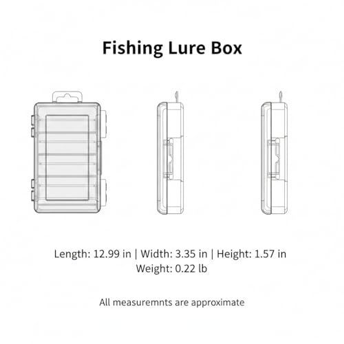 Double-Sided Fishing Lure Box, Slim PU Leather Tackle Organizer for Kayak & Travel, 13 x 3.3 x 1.6 Inches - color: Yellow