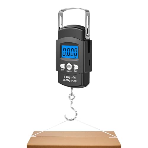 Electronic Digital Fish Scale, 50kg 110lb Weight Equipment, Portable Angling Tool, Bass Trout Catfish Scale, Backlit Screen, Handheld Fishing Gear