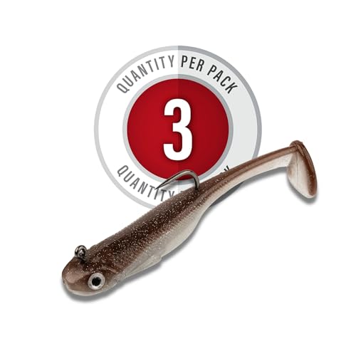 Strike King Homing Minnow Fishing Lure, Pre-Rigged Soft Plastic Swimbait, 3-Pack - color: Reel Shad, size: 2.5", 3/8oz