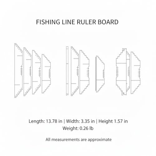 Anglers Carbon Fiber Fishing Line Ruler Board for Precise Knot Tying and Line Management, Portable Measuring Station - size: 13.78 x 3.35 x 1.57 in