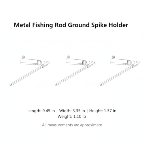 Fishing Rod Holder Ground Spike, Metal Vertical Stake for Soft Soil, Riverbank and Lakeside Angling Accessory, White