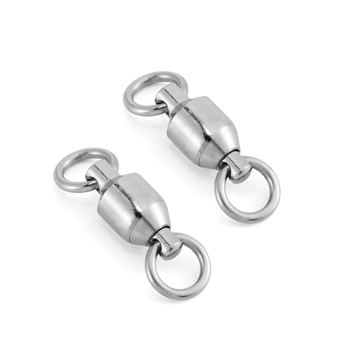 Dr.Fish 20 Pack Fishing Swivels, Ball Bearing Swivels Fishing Tackles, Copper Stainless Steel Solid Rings High Strength Barrel Swivels Saltwater Fishing Swivels - size: #4-200LB-20 Pack