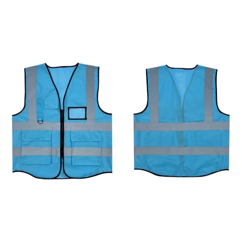 Fishing Vest - Work Vest for Men V Neck Zip Up Lightweight Breathable Sleeveless Utility Jackets Mesh Outwear Vests 2026 - color: 04# Sky Blue